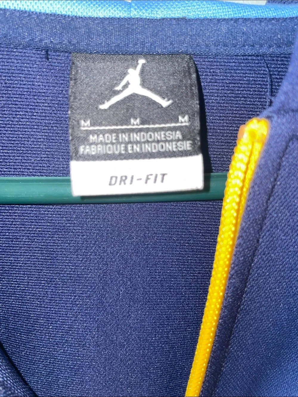 Jordan Navy Blue & Yellow Full-Zip Lightweight Hoodie